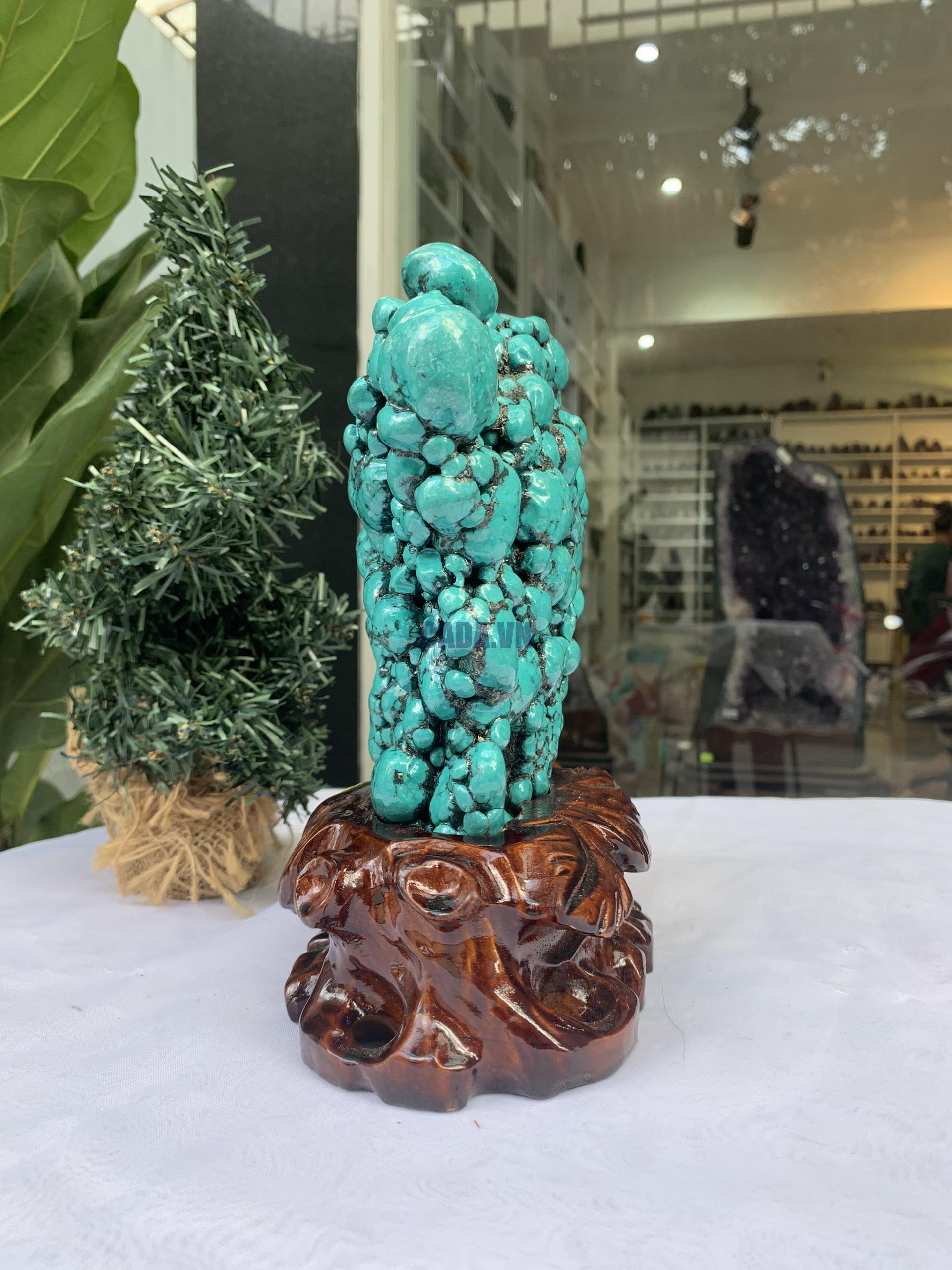 Đá Lam Ngọc – Turquoise (LN14), KL: 2.344 KG, KT: 21×14CM 