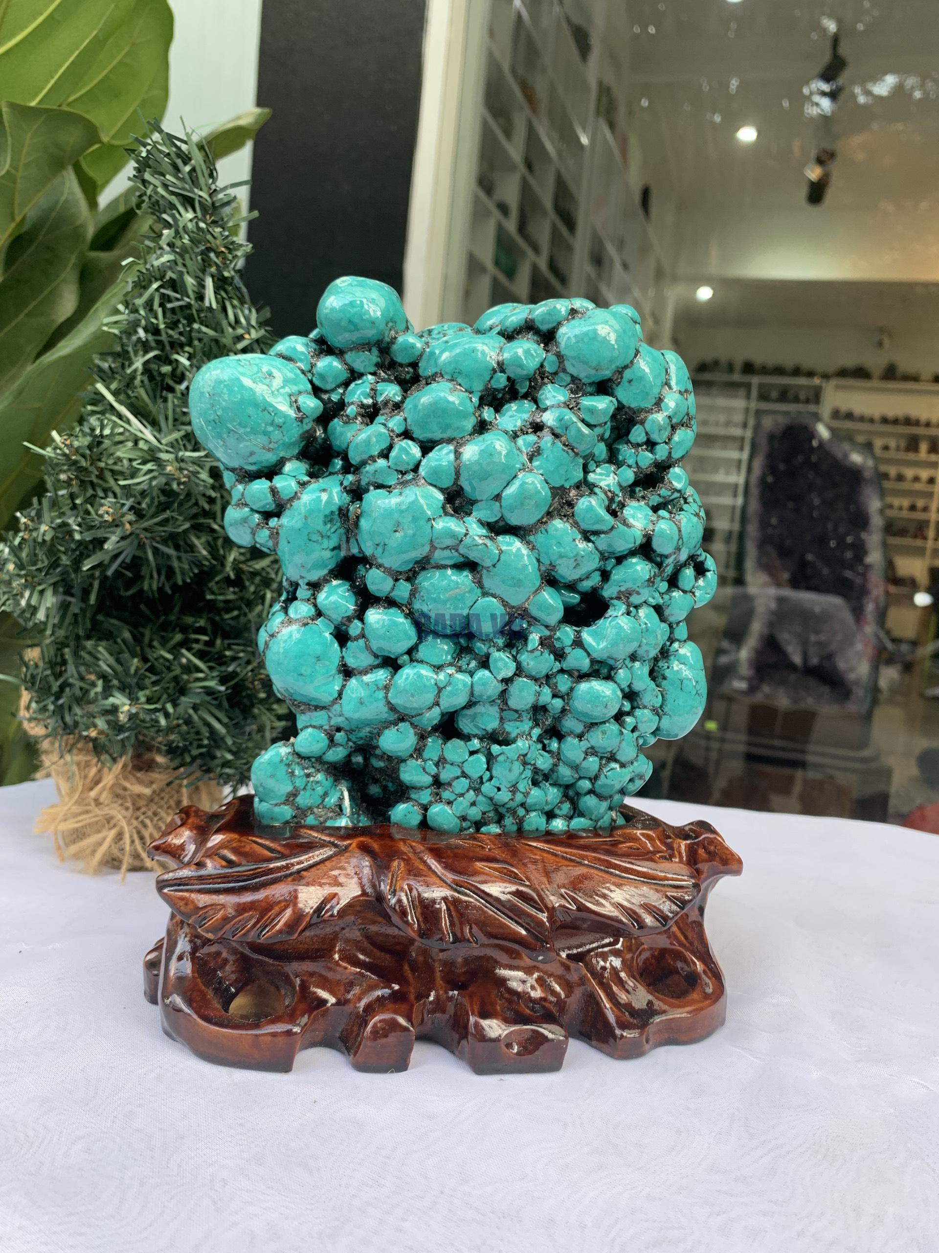 Đá Lam Ngọc – Turquoise (LN14), KL: 2.344 KG, KT: 21×14CM 