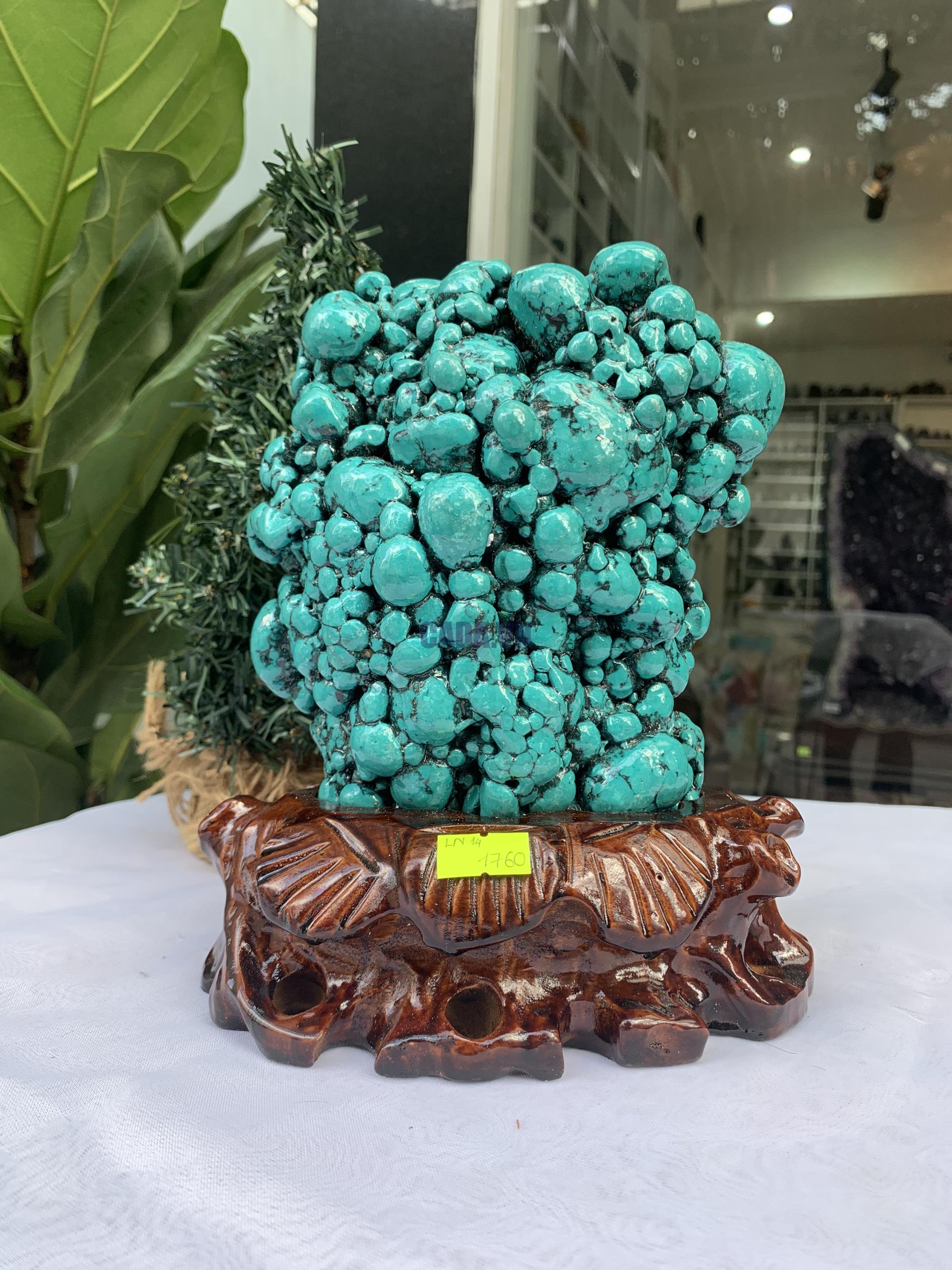 Đá Lam Ngọc – Turquoise (LN14), KL: 2.344 KG, KT: 21×14CM 