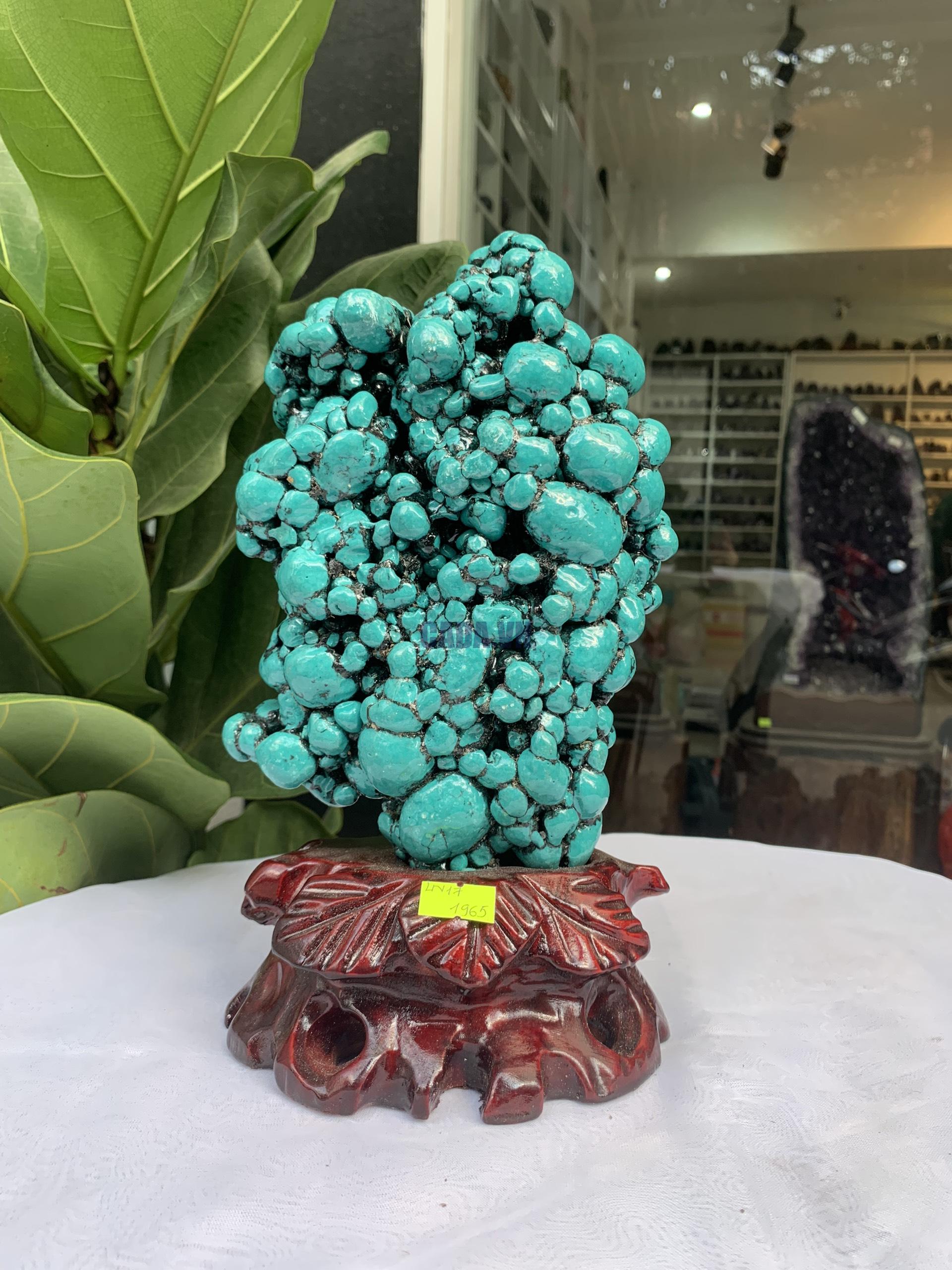 Đá Lam Ngọc – Turquoise (LN17), KL: 2.618 KG, KT: 26.5×13.5CM