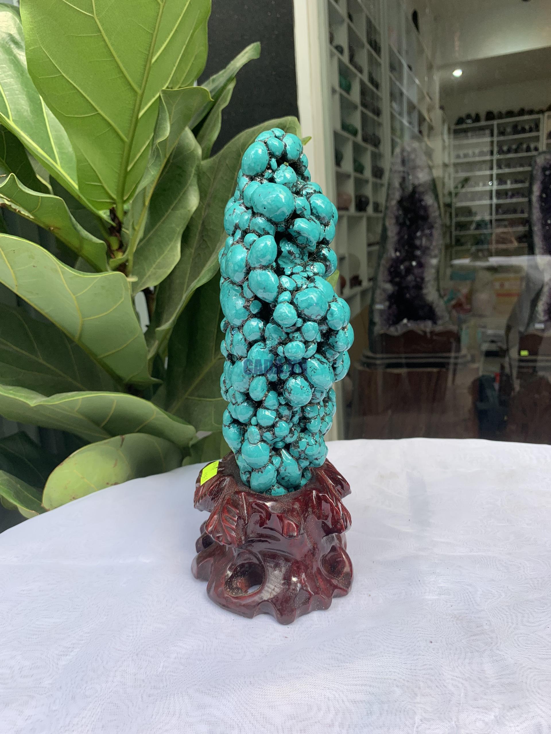 Đá Lam Ngọc – Turquoise (LN17), KL: 2.618 KG, KT: 26.5×13.5CM