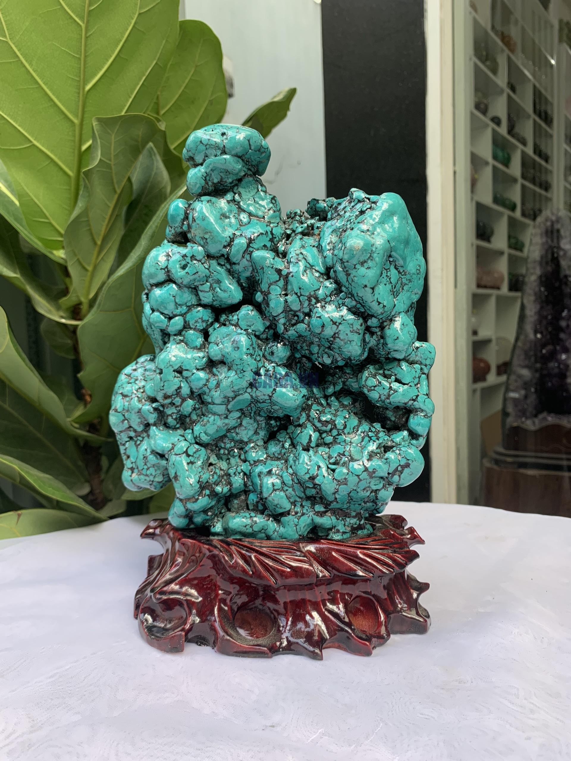 Đá Lam Ngọc – Turquoise (LN16), KL: 3.314 KG, KT: 27×17.5CM 