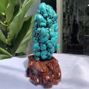 Đá Lam Ngọc – Turquoise (LN18), KL: 3.090 KG, KT: 21.5×15.5CM