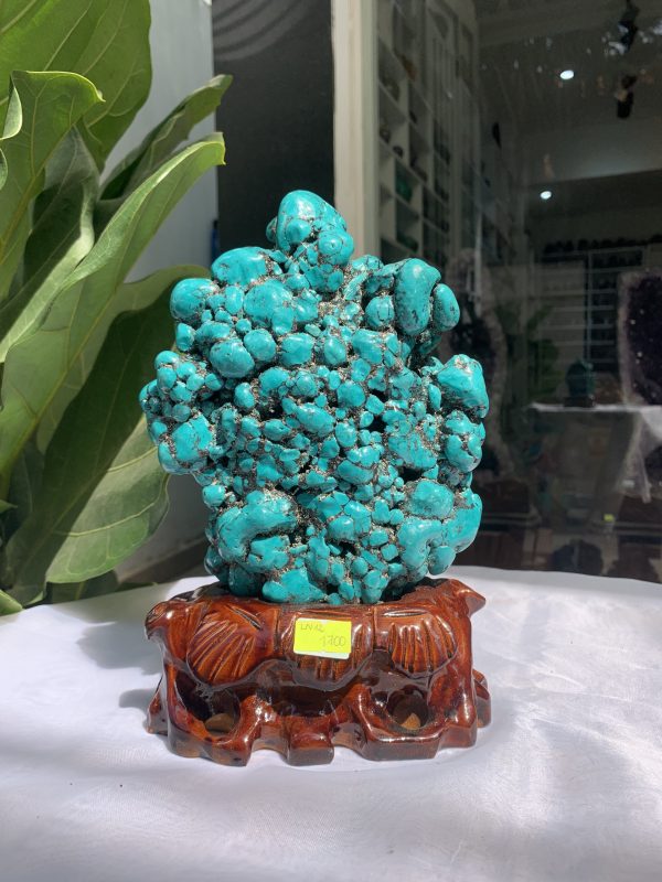 Đá Lam Ngọc – Turquoise (LN12), KL: 2.266 KG, KT: 23.7×15CM