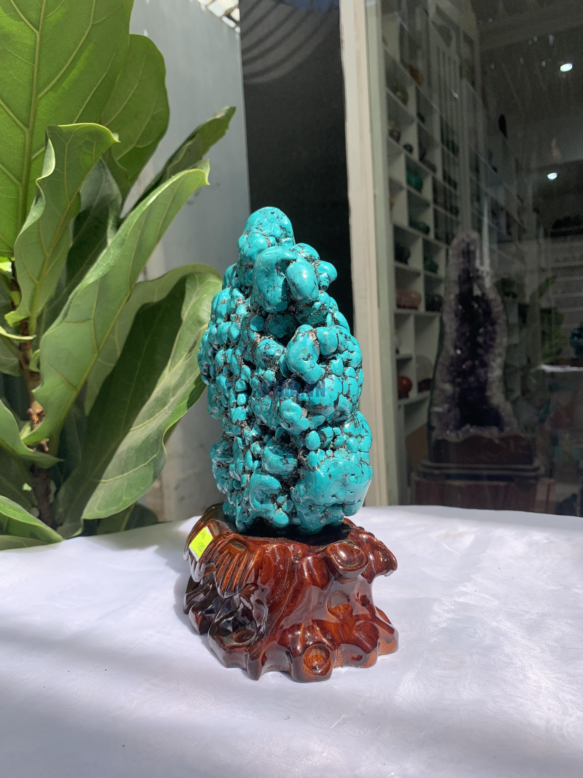 Đá Lam Ngọc – Turquoise (LN12), KL: 2.266 KG, KT: 23.7×15CM