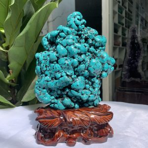 Đá Lam Ngọc – Turquoise (LN12), KL: 2.266 KG, KT: 23.7×15CM