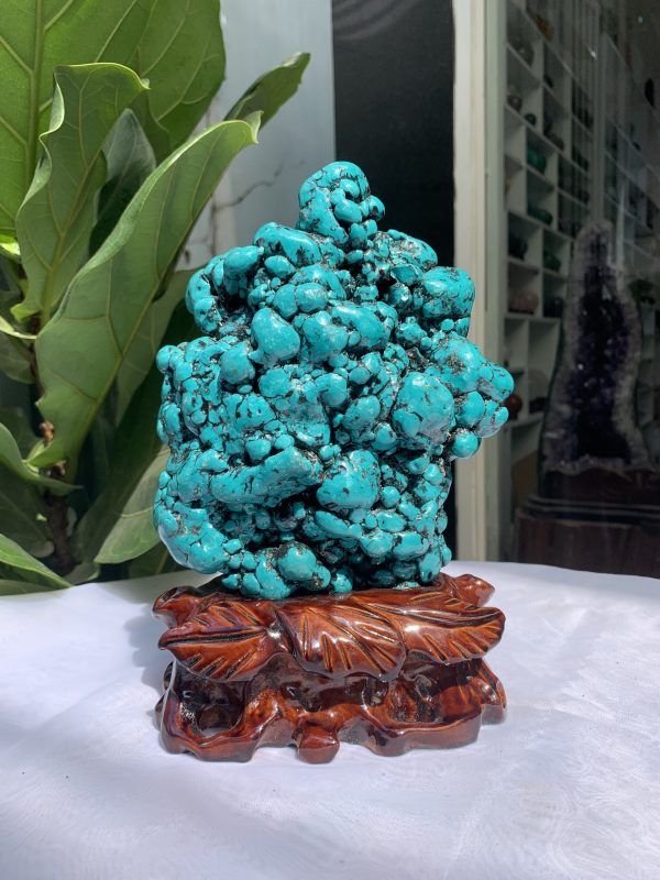 Đá Lam Ngọc – Turquoise (LN12), KL: 2.266 KG, KT: 23.7×15CM