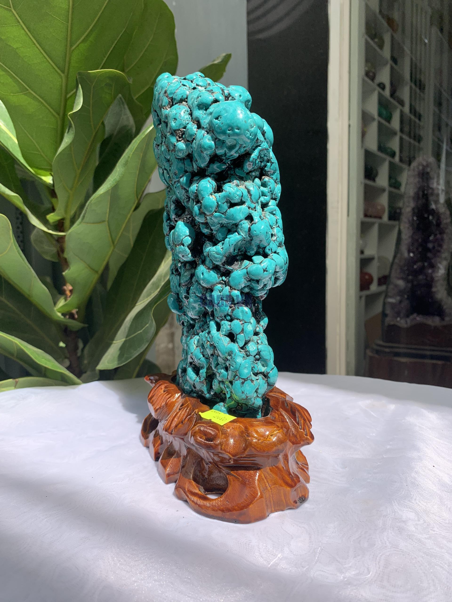 Đá Lam Ngọc – Turquoise (LN05), KL: 3.568 KG, KT: 27×15.7 CM