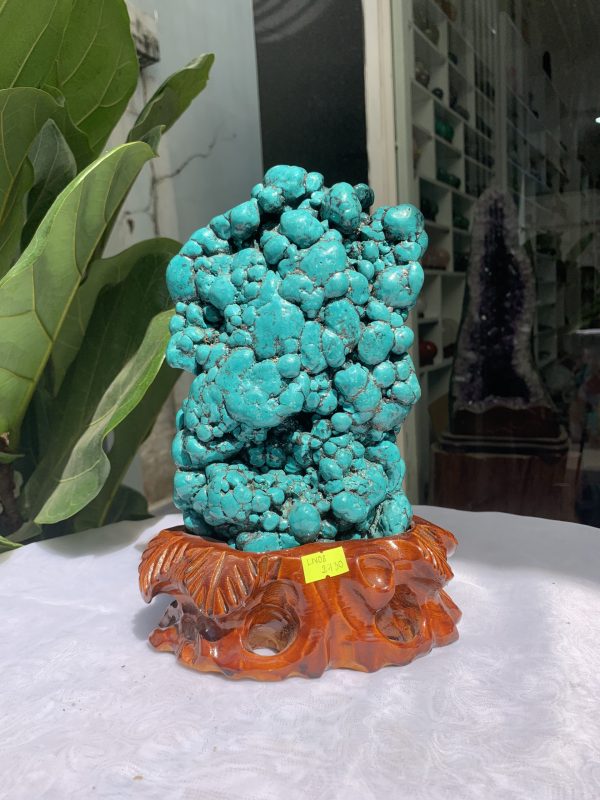 Đá Lam Ngọc – Turquoise (LN08), KL: 3.642 KG, KT: 25.7×13CM