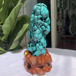 Đá Lam Ngọc – Turquoise (LN08), KL: 3.642 KG, KT: 25.7×13CM