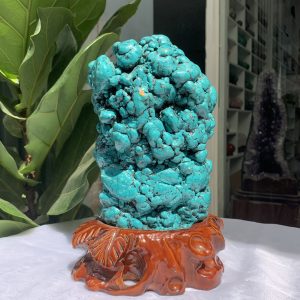 Đá Lam Ngọc – Turquoise (LN08), KL: 3.642 KG, KT: 25.7×13CM