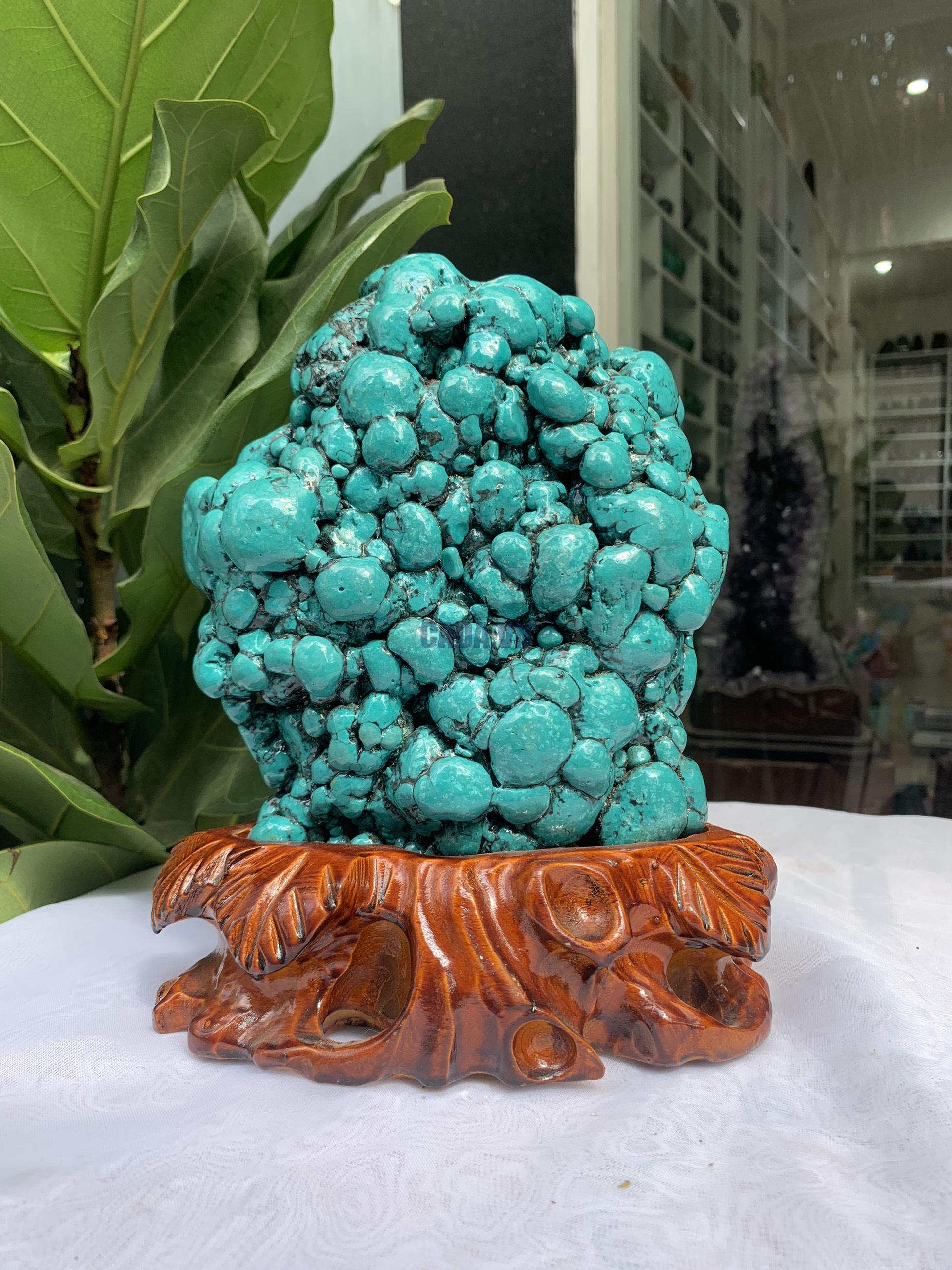 Đá Lam Ngọc – Turquoise (LN09), KL: 4.144 KG, KT: 23.5×17CM