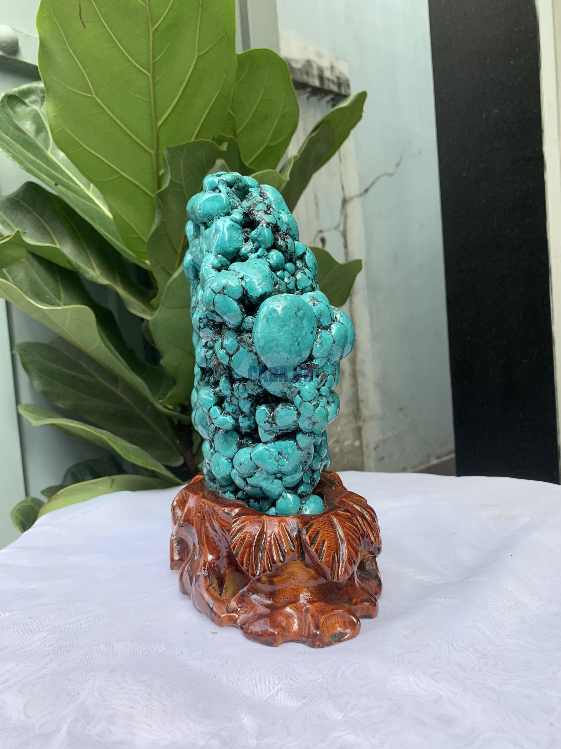 Đá Lam Ngọc – Turquoise (LN09), KL: 4.144 KG, KT: 23.5×17CM