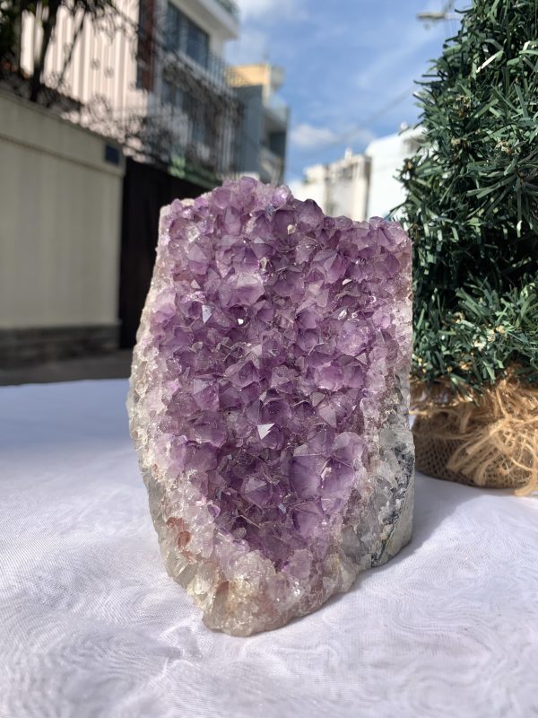 HỐC THẠCH ANH TÍM NHỎ – SMALL AMETHYST GEODE (TV410), KL: 1.542KG, KT: 12,5x9,3 CM
