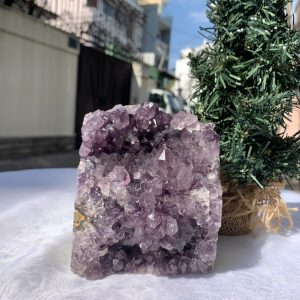 HỐC THẠCH ANH TÍM NHỎ – SMALL AMETHYST GEODE (TV411), KL: 1.572KG, KT: 11,5x9,5 CM