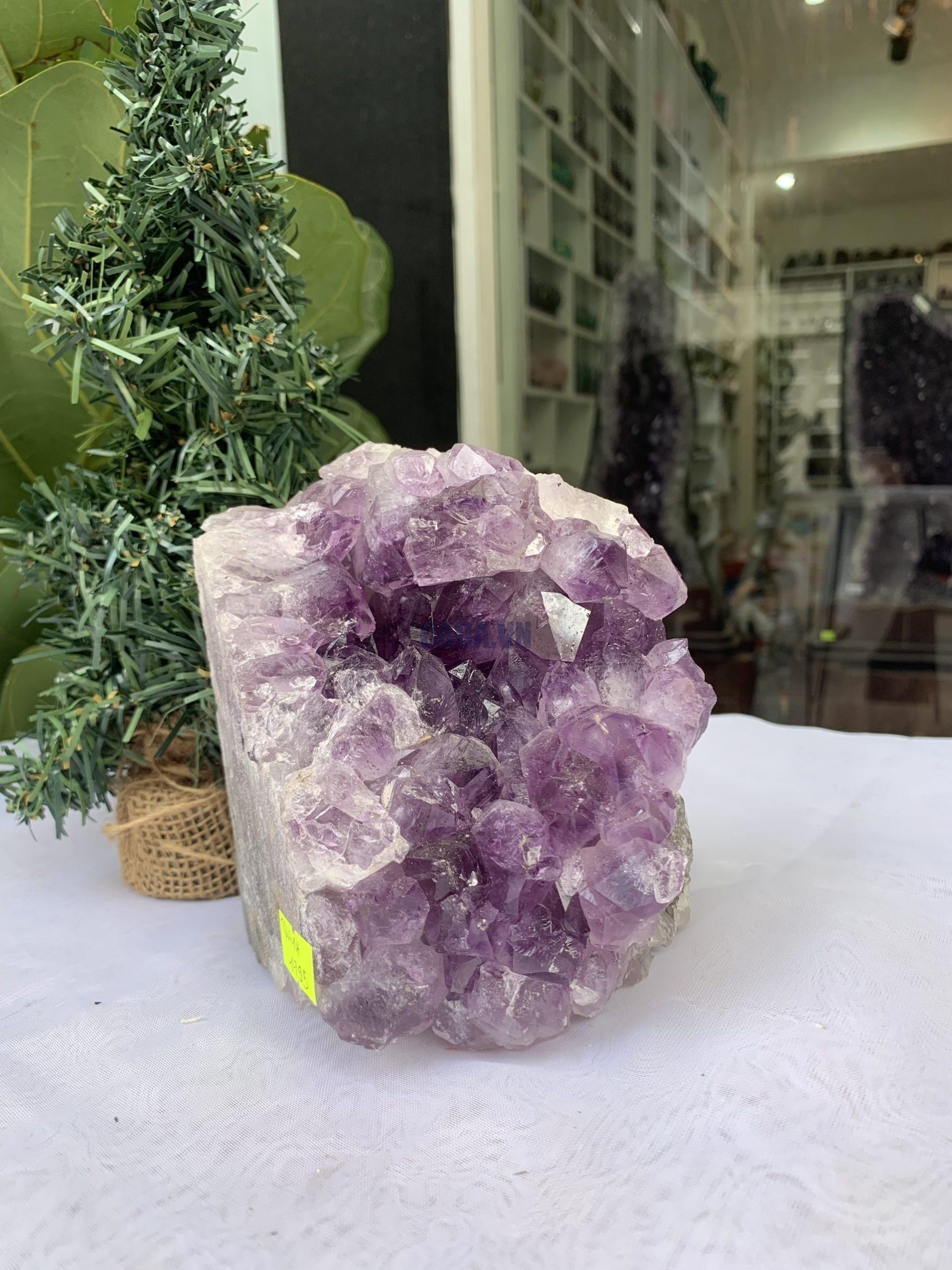 HỐC THẠCH ANH TÍM NHỎ – SMALL AMETHYST GEODE (TV414), KL: 1.794 KG, KT: 13×10.5CM