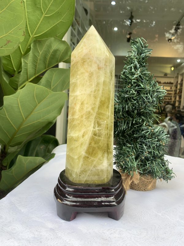 TRỤ ĐÁ THẠCH ANH VÀNG , KL: 1,562 KG, KT: 20,7x7,8 CM (TVL43)