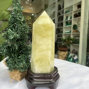 TRỤ ĐÁ THẠCH ANH VÀNG , KL:1,564 KG, KT: 23,6x8,5 CM (TVL34)