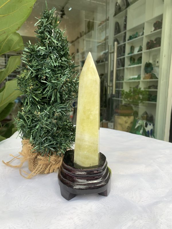 TRỤ ĐÁ THẠCH ANH VÀNG , KL: 0,52 KG, KT: 20x5.3 CM (TVL36)