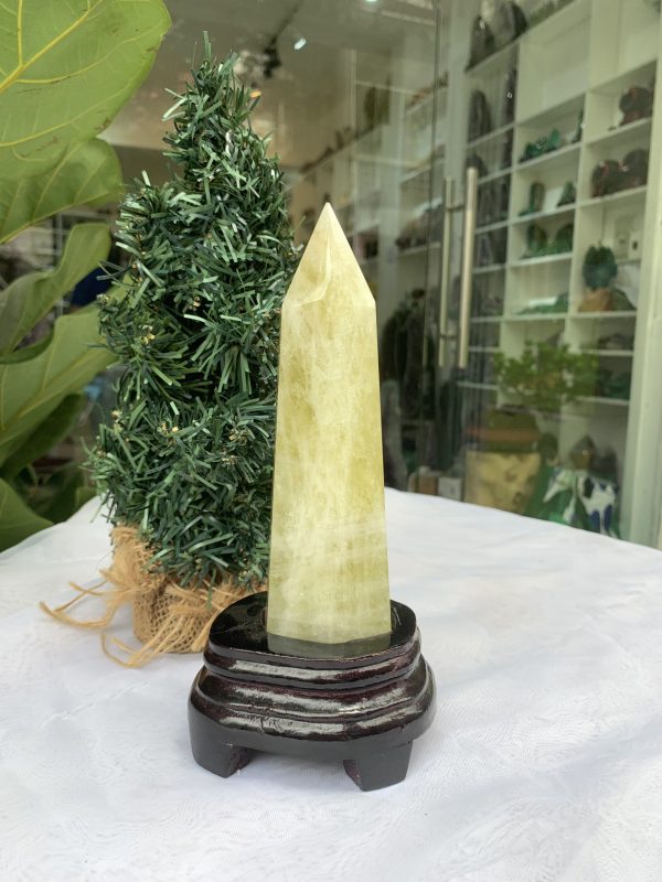 TRỤ ĐÁ THẠCH ANH VÀNG , KL: 0,52 KG, KT: 20x5.3 CM (TVL36)