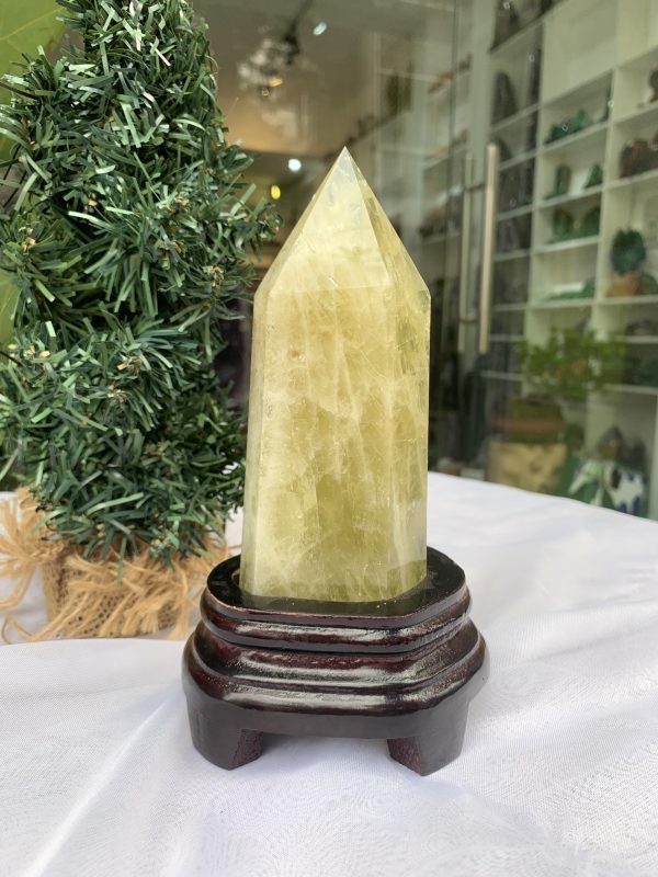 TRỤ ĐÁ THẠCH ANH VÀNG , KL:0,56KG, KT: 17,5x6 CM (TVL32)