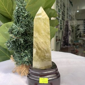 TRỤ ĐÁ THẠCH ANH VÀNG , KL: 0,894 KG, KT: 21,5x6,7 CM (TVL41)