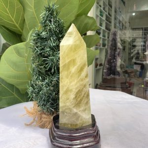 TRỤ ĐÁ THẠCH ANH VÀNG , KL: 0,894 KG, KT: 21,5x6,7 CM (TVL41)