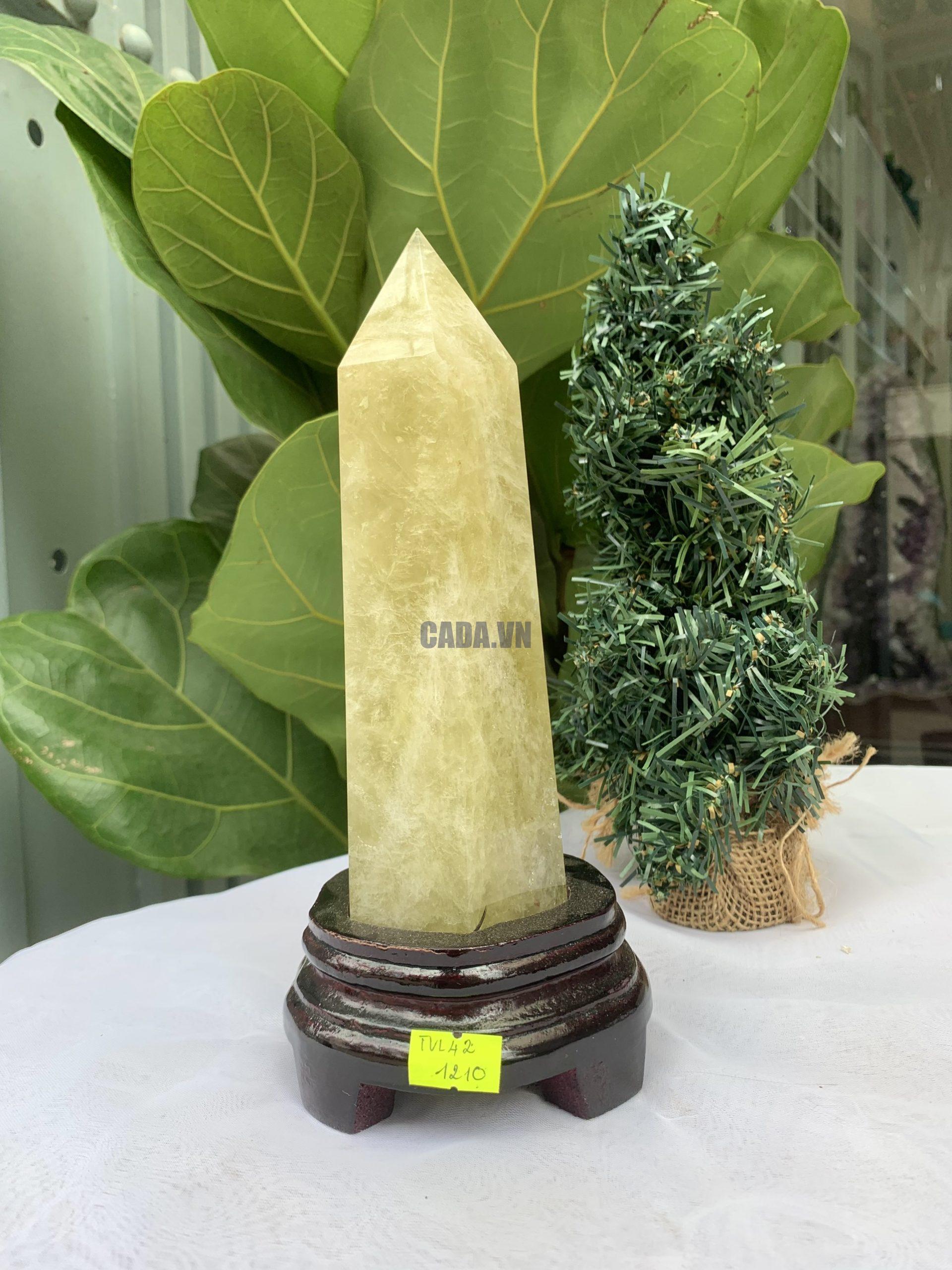 TRỤ ĐÁ THẠCH ANH VÀNG , KL: 1,006 KG, KT: 23x6,7 CM (TVL42)