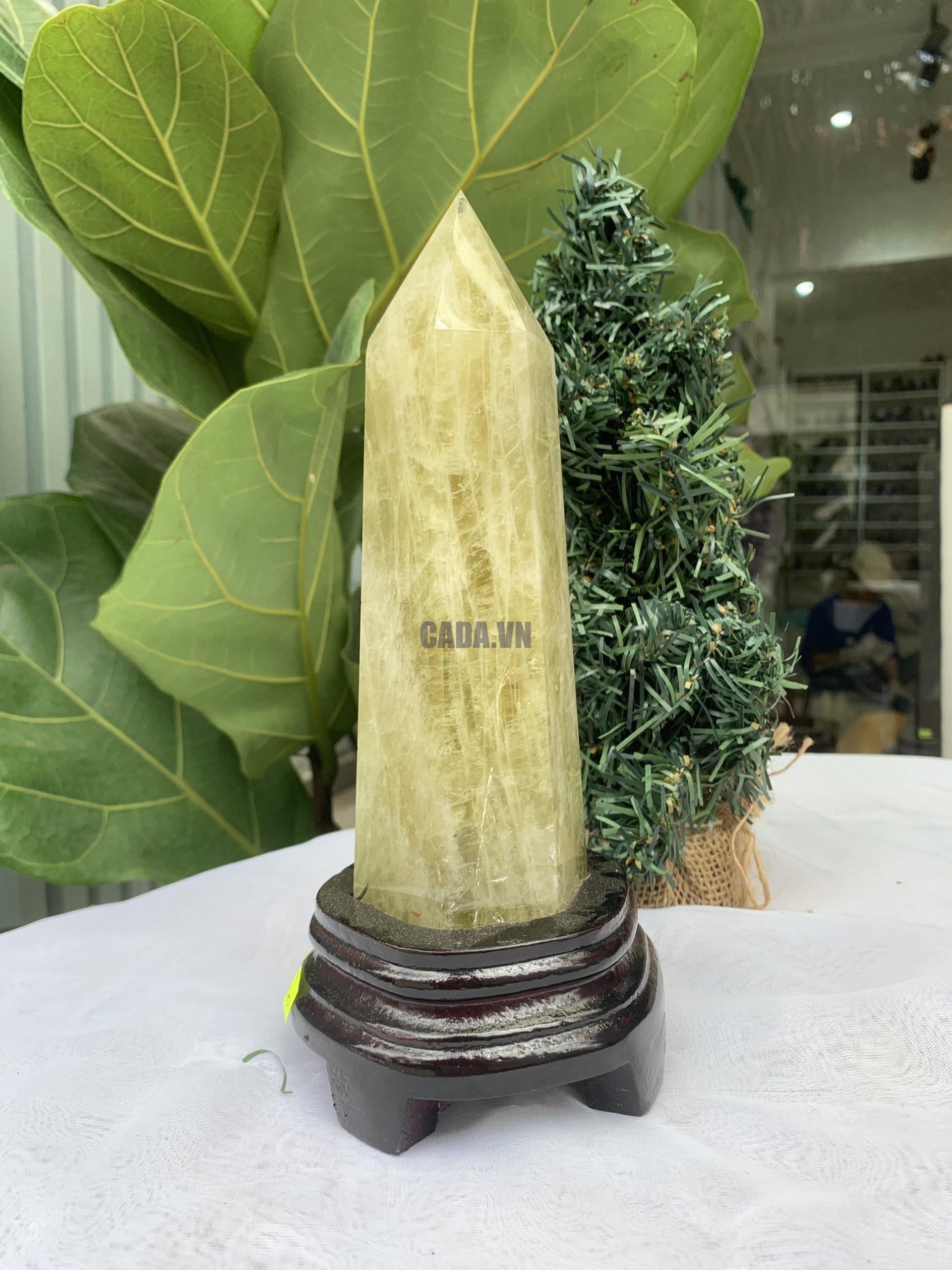 TRỤ ĐÁ THẠCH ANH VÀNG , KL: 1,006 KG, KT: 23x6,7 CM (TVL42)