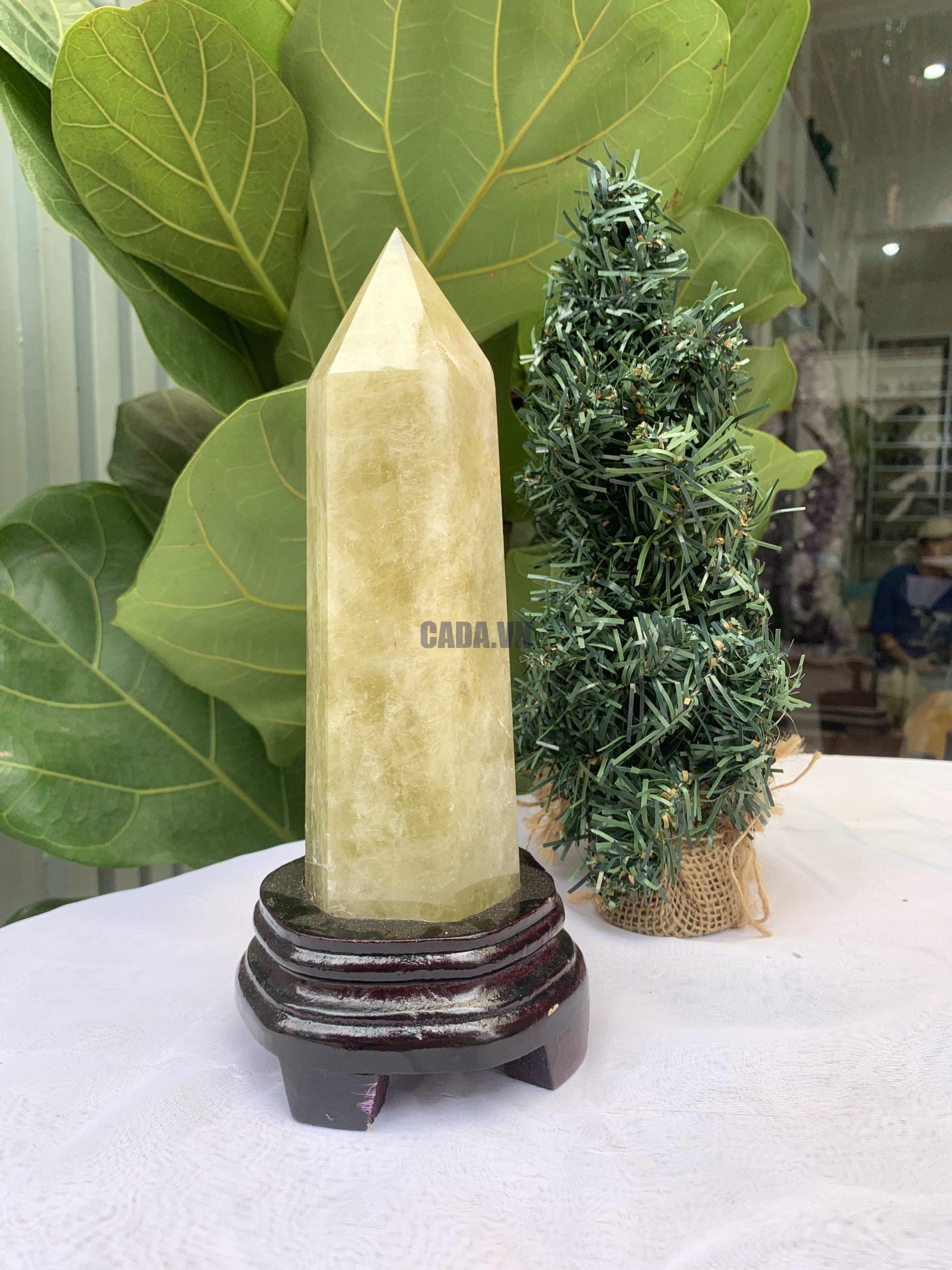 TRỤ ĐÁ THẠCH ANH VÀNG , KL: 1,006 KG, KT: 23x6,7 CM (TVL42)