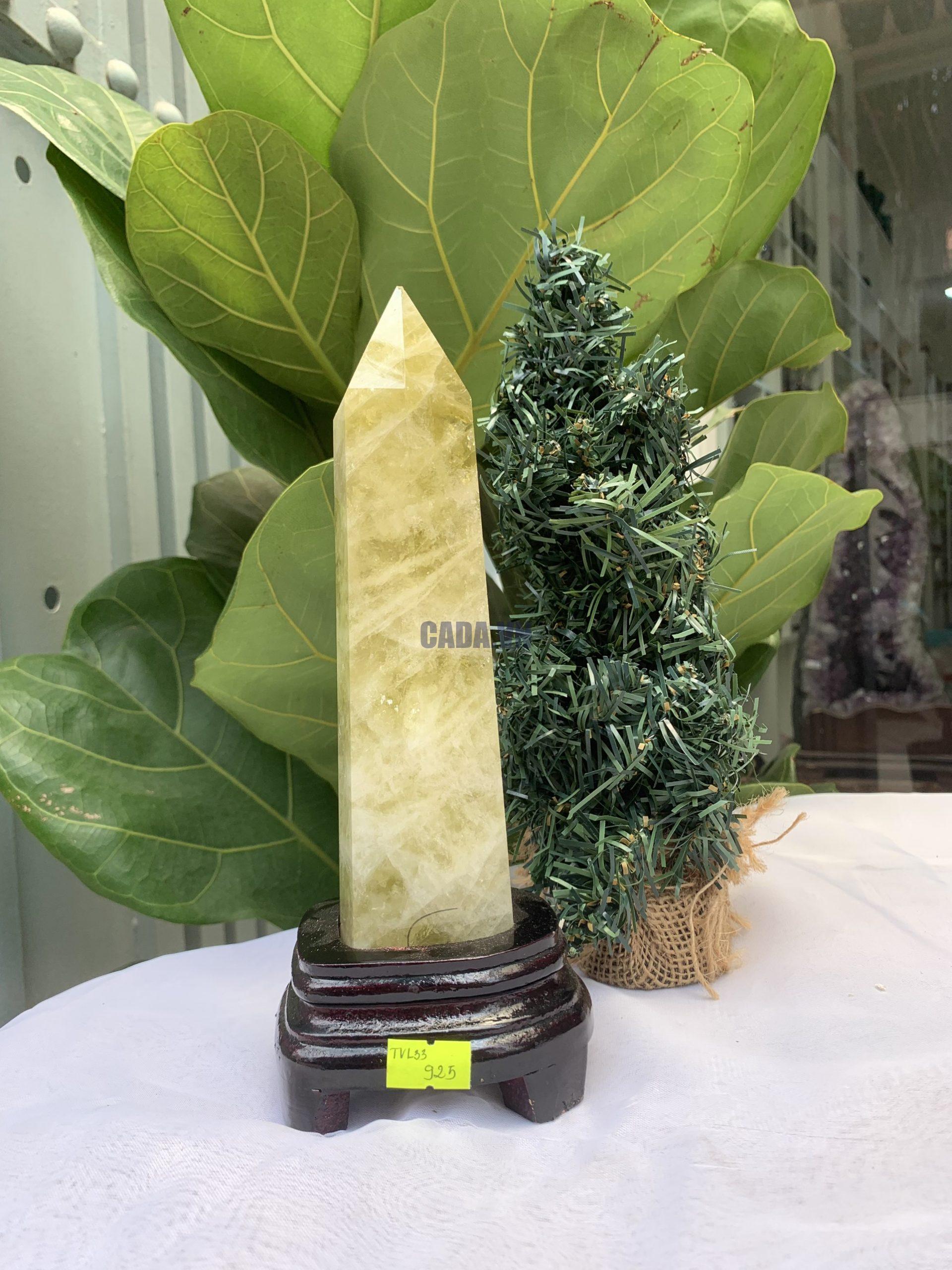 TRỤ ĐÁ THẠCH ANH VÀNG , KL:0,77KG, KT: 23,5x5,7 CM (TVL33)