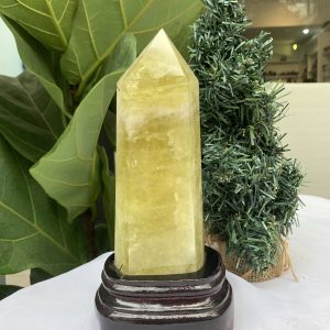 TRỤ ĐÁ THẠCH ANH VÀNG , KL: 0,932 KG, KT: 21,9x7,2 CM (TVL37)