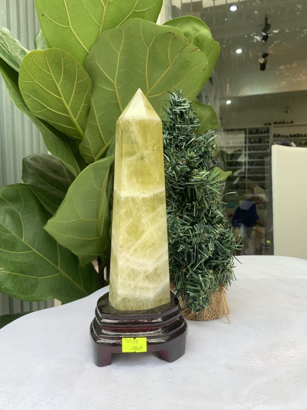 TRỤ ĐÁ THẠCH ANH VÀNG , KL: 1,036 KG, KT: 25,5x6,7 CM (TVL39)