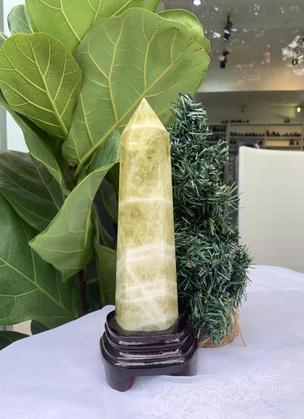 TRỤ ĐÁ THẠCH ANH VÀNG , KL: 1,036 KG, KT: 25,5x6,7 CM (TVL39)