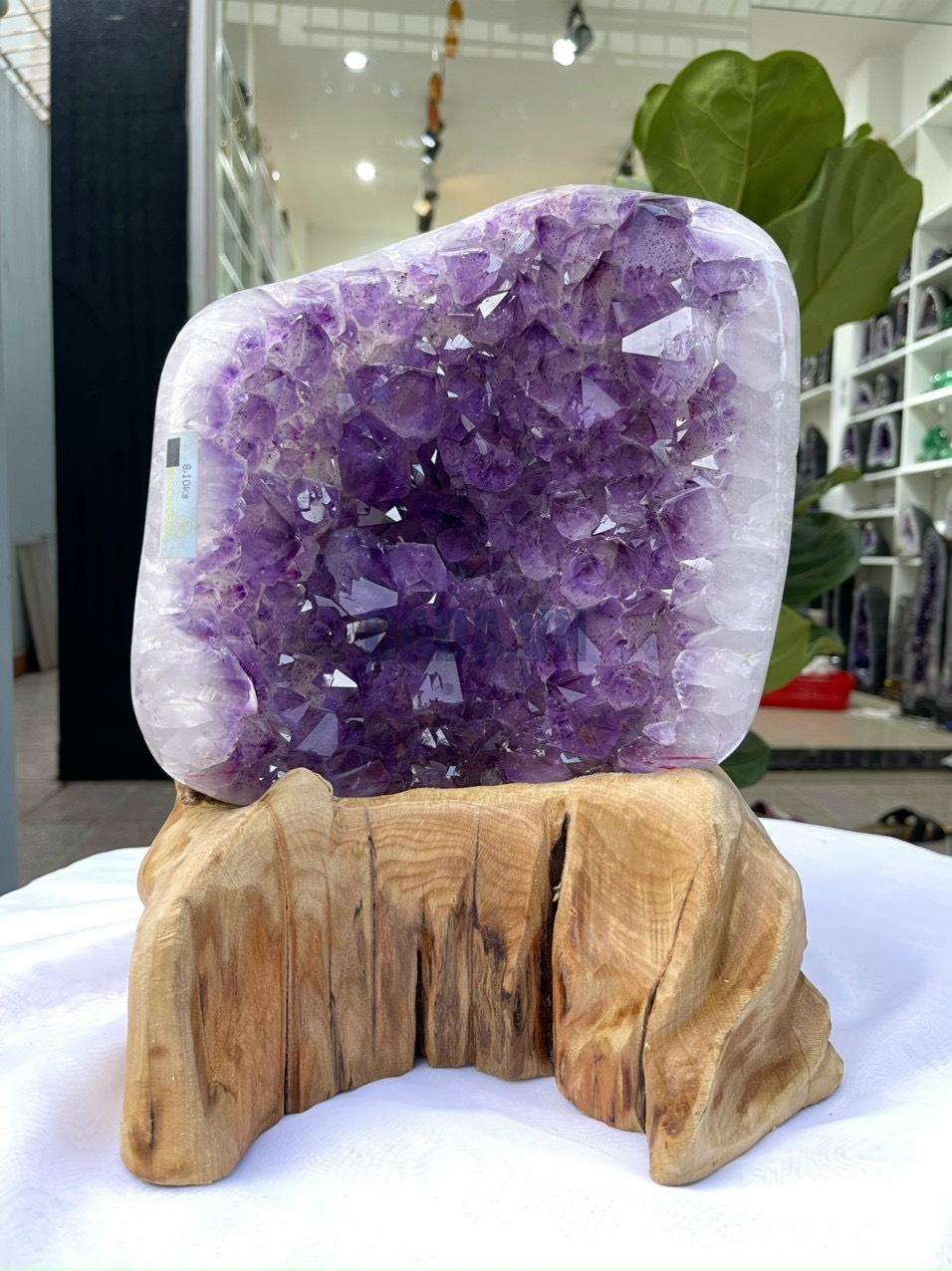 Bệ Thạch Anh Tím - Amethyst (T124), KT: 34.5x22CM, KL: 8.1KG