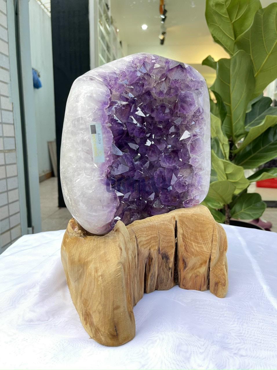 Bệ Thạch Anh Tím - Amethyst (T124), KT: 34.5x22CM, KL: 8.1KG