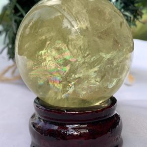 BI CẦU THẠCH ANH VÀNG – Citrine Sphere KL: 0.226 KG; ĐK: 5.4 cm (V04)