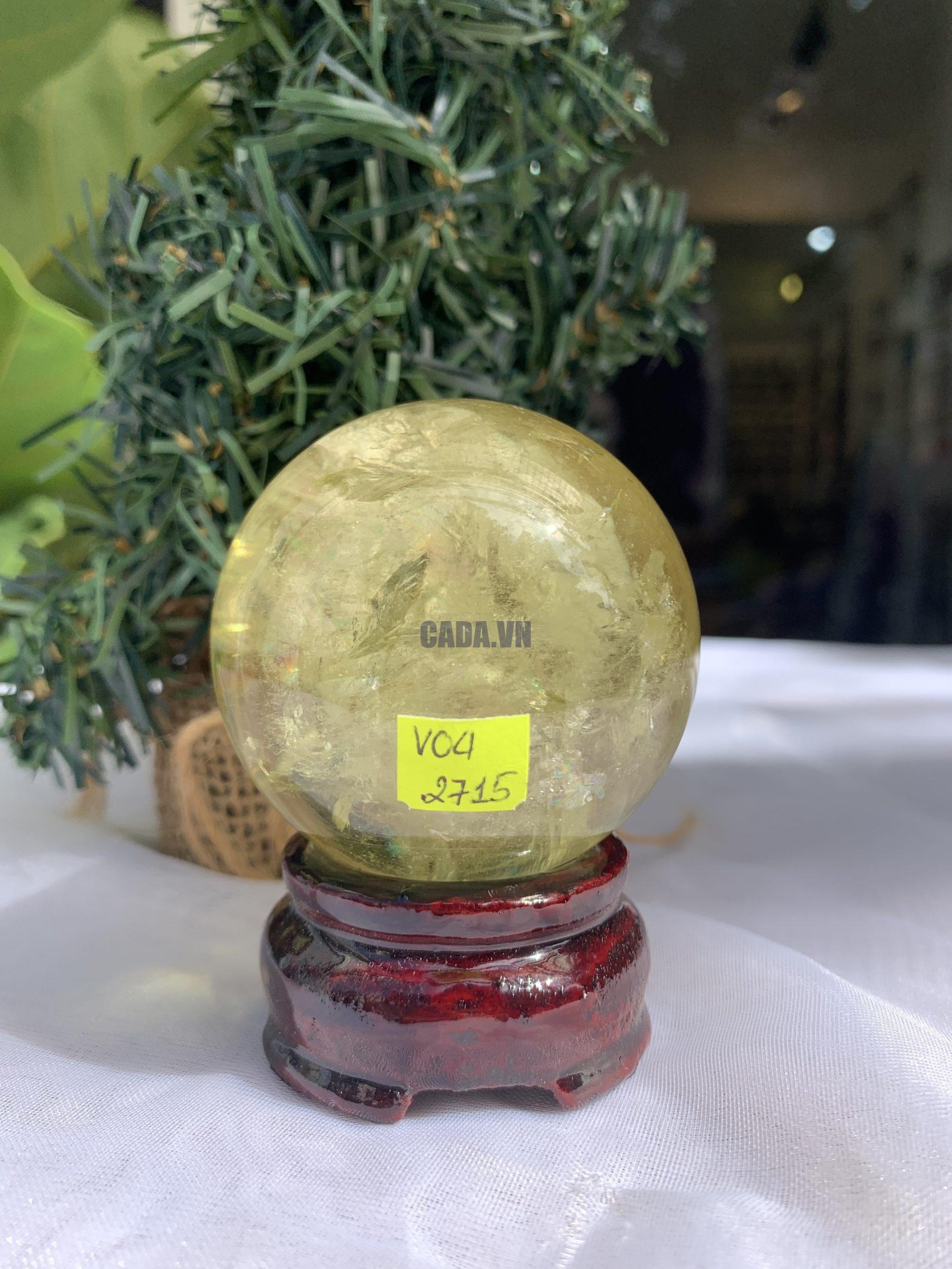 BI CẦU THẠCH ANH VÀNG – Citrine Sphere KL: 0.226 KG; ĐK: 5.4 cm (V04)