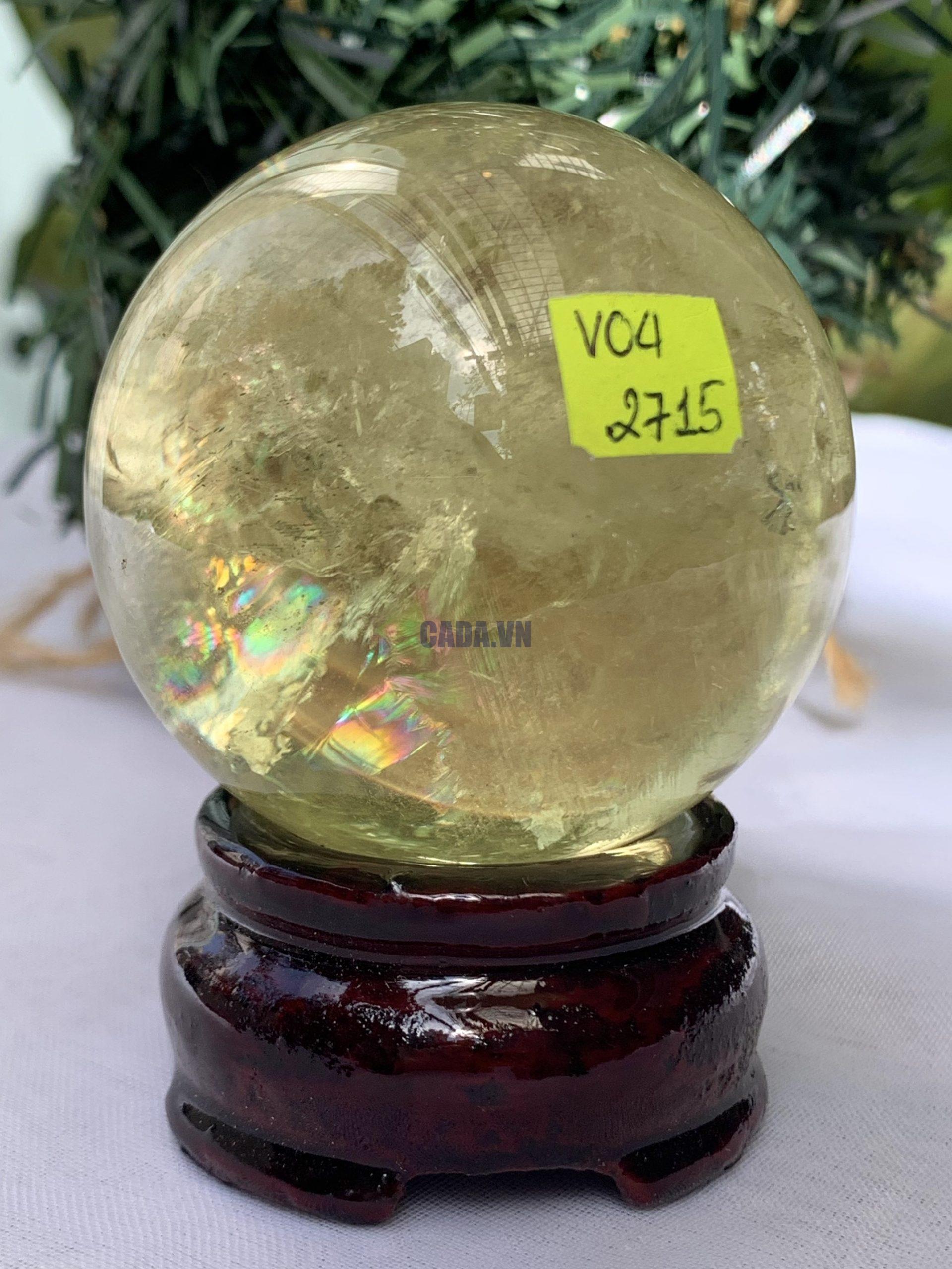 BI CẦU THẠCH ANH VÀNG – Citrine Sphere KL: 0.226 KG; ĐK: 5.4 cm (V04)