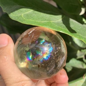 BI CẦU THẠCH ANH VÀNG – Citrine Sphere KL: 0.144 KG; ĐK: 5.2cm (V01)