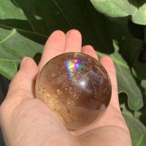 BI CẦU THẠCH ANH VÀNG – Citrine Sphere KL: 0.144 KG; ĐK: 5.2cm (V01)