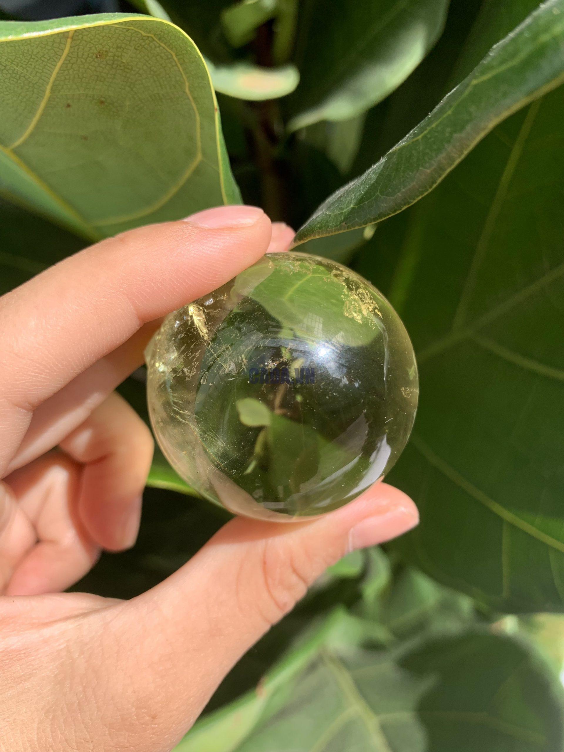 BI CẦU THẠCH ANH VÀNG – Citrine Sphere KL: 0,104 KG; ĐK: 4,2 cm (V07)