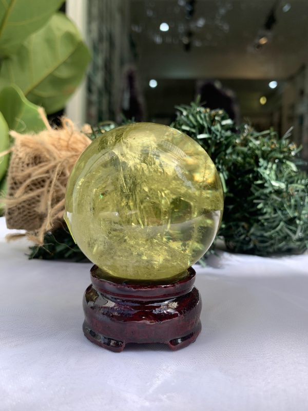 BI CẦU THẠCH ANH VÀNG – Citrine Sphere KL: 0.274 KG; ĐK: 5.8 cm (V06)