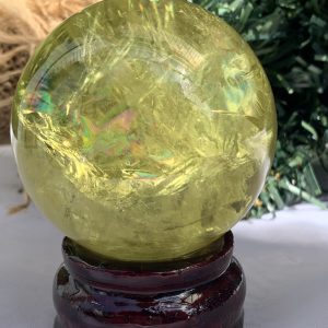 BI CẦU THẠCH ANH VÀNG – Citrine Sphere KL: 0.274 KG; ĐK: 5.8 cm (V06)