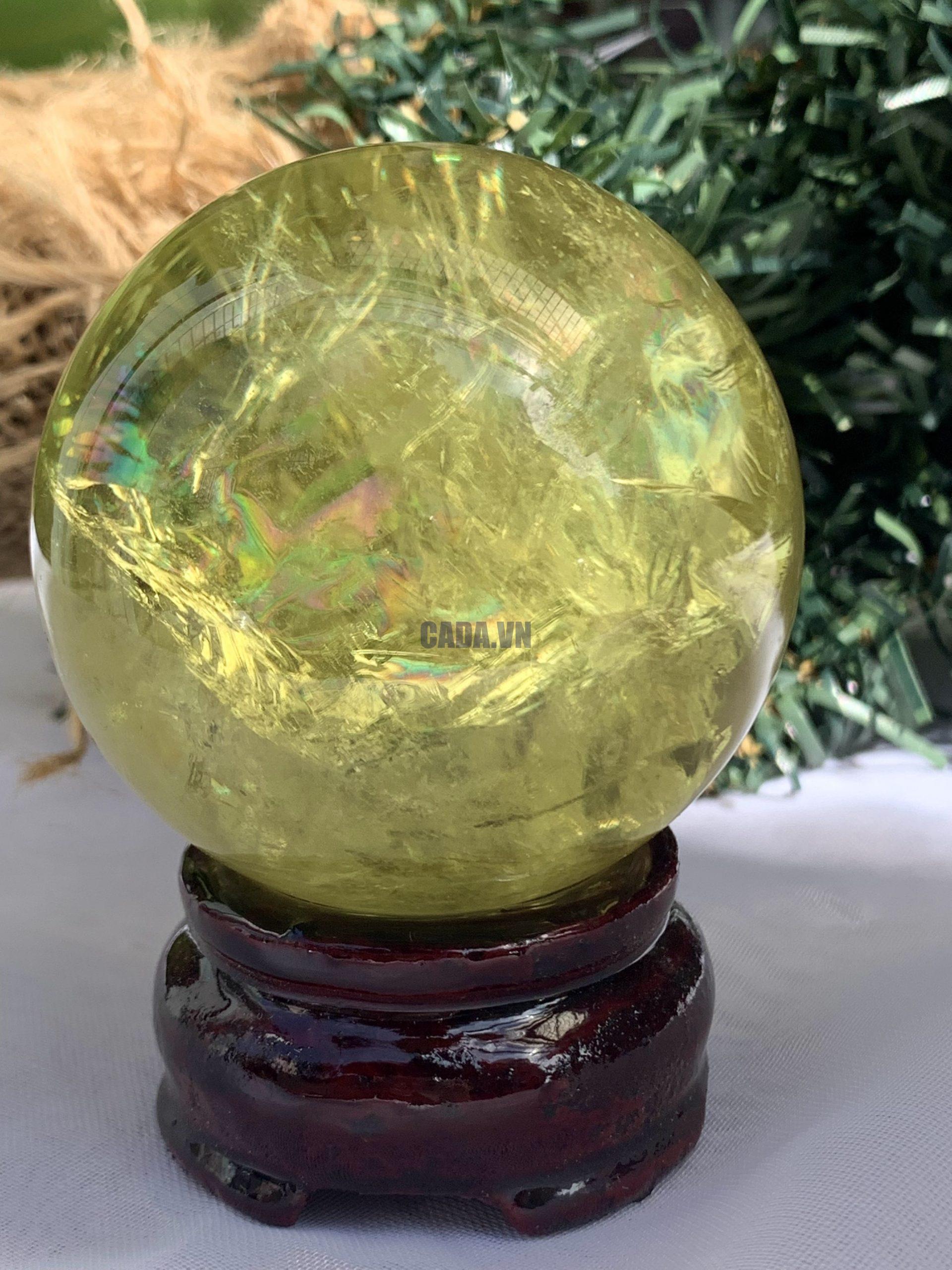 BI CẦU THẠCH ANH VÀNG – Citrine Sphere KL: 0.274 KG; ĐK: 5.8 cm (V06)