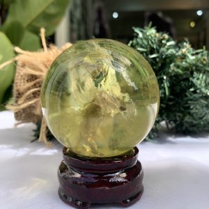 BI CẦU THẠCH ANH VÀNG – Citrine Sphere KL: 0.294 KG; ĐK: 6.4 cm (V02)