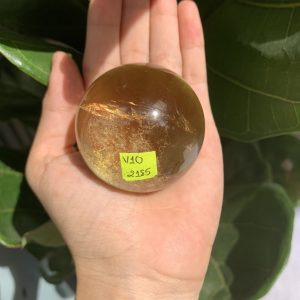BI CẦU THẠCH ANH VÀNG – Citrine Sphere KL: 0,182 KG; ĐK: 5 cm (V10)