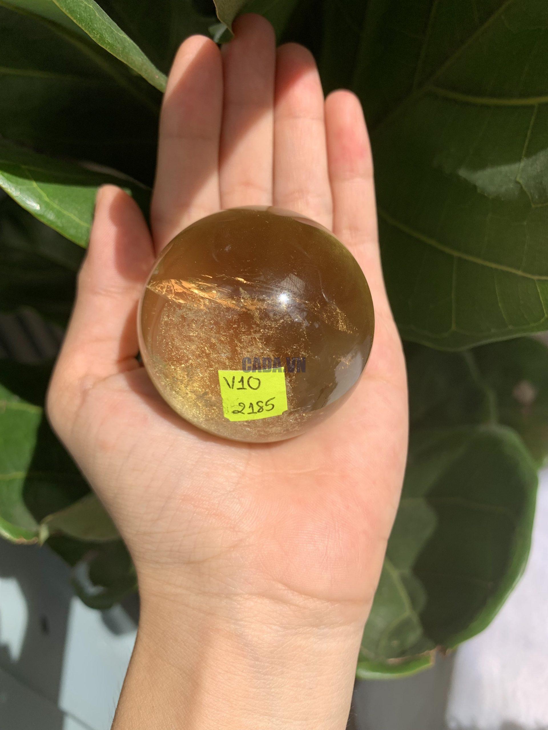 BI CẦU THẠCH ANH VÀNG – Citrine Sphere KL: 0,182 KG; ĐK: 5 cm (V10)