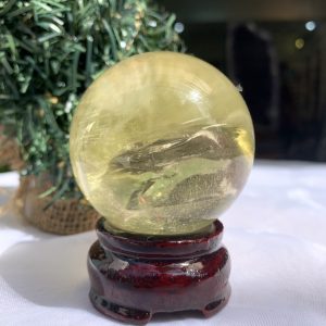 BI CẦU THẠCH ANH VÀNG – Citrine Sphere KL: 0.238 KG; ĐK: 5.5 cm (V03)