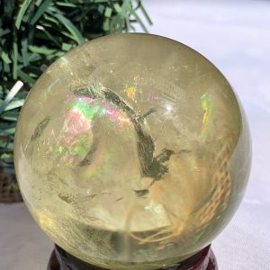 BI CẦU THẠCH ANH VÀNG – Citrine Sphere KL: 0.238 KG; ĐK: 5.5 cm (V03)